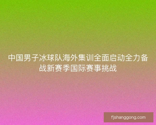 中国男子冰球队海外集训全面启动全力备战新赛季国际赛事挑战